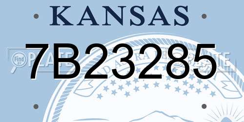 7B23285 Kansas License Plate