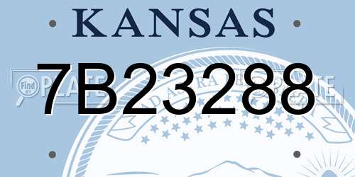 7B23288 Kansas License Plate