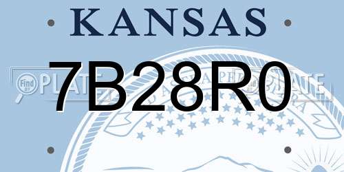 7B28R0 Kansas License Plate