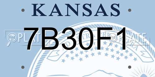 7B30F1 Kansas License Plate