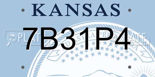 7B31P4 Kansas License Plate