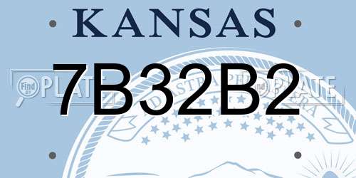 7B32B2 Kansas License Plate