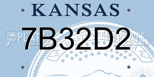 7B32D2 Kansas License Plate