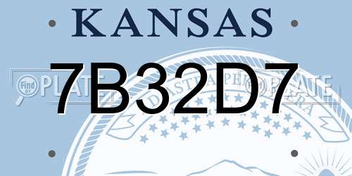 7B32D7 Kansas License Plate