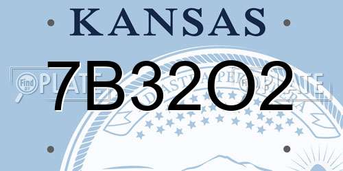 7B32O2 Kansas License Plate