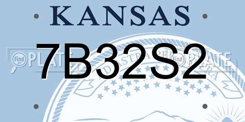 7B32S2 Kansas License Plate
