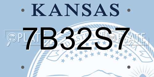 7B32S7 Kansas License Plate