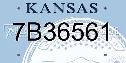 7B36561 Kansas License Plate