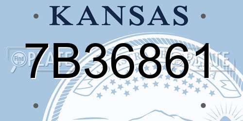 7B36861 Kansas License Plate
