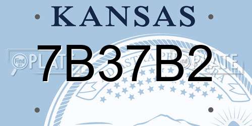 7B37B2 Kansas License Plate