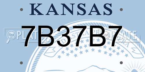 7B37B7 Kansas License Plate