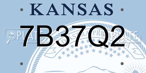 7B37Q2 Kansas License Plate