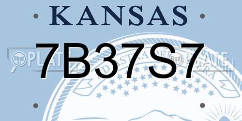 7B37S7 Kansas License Plate