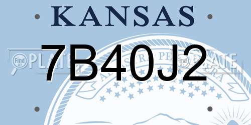 7B40J2 Kansas License Plate