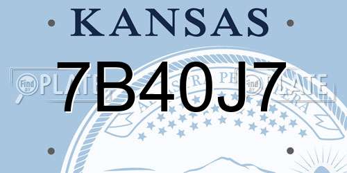 7B40J7 Kansas License Plate