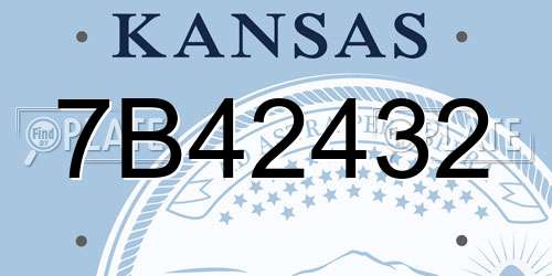 7B42432 Kansas License Plate