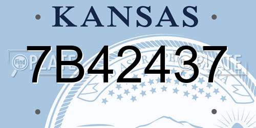 7B42437 Kansas License Plate