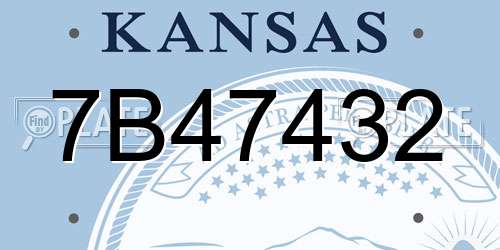 7B47432 Kansas License Plate
