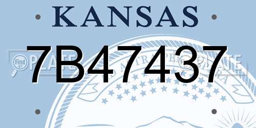 7B47437 Kansas License Plate