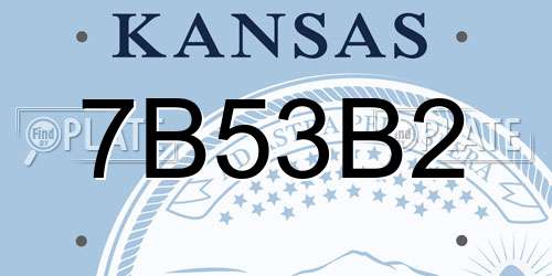 7B53B2 Kansas License Plate