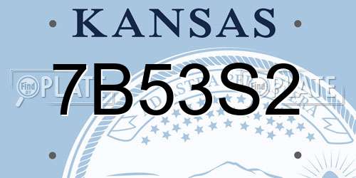7B53S2 Kansas License Plate