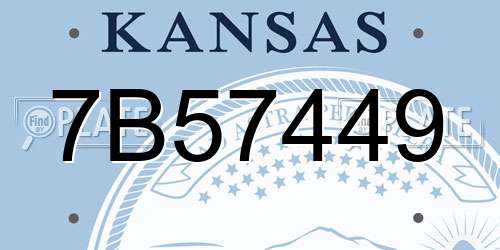 7B57449 Kansas License Plate