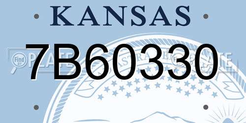 7B60330 Kansas License Plate
