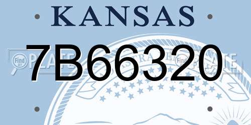 7B66320 Kansas License Plate