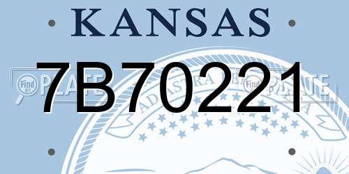 7B70221 Kansas License Plate