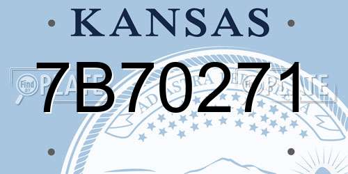 7B70271 Kansas License Plate