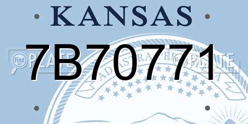 7B70771 Kansas License Plate