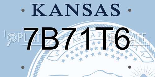 7B71T6 Kansas License Plate