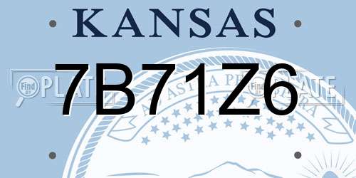 7B71Z6 Kansas License Plate