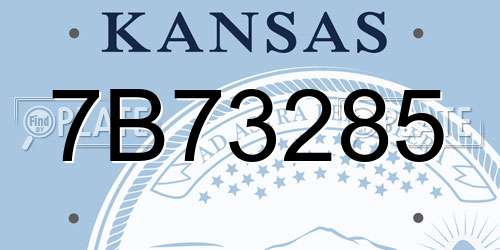 7B73285 Kansas License Plate