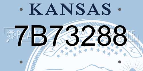 7B73288 Kansas License Plate