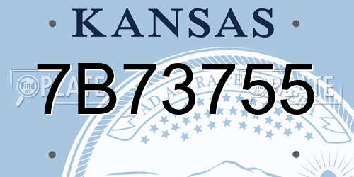 7B73755 Kansas License Plate