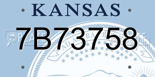 7B73758 Kansas License Plate
