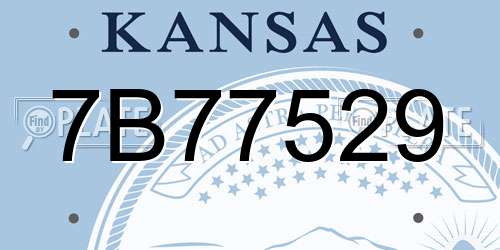 7B77529 Kansas License Plate