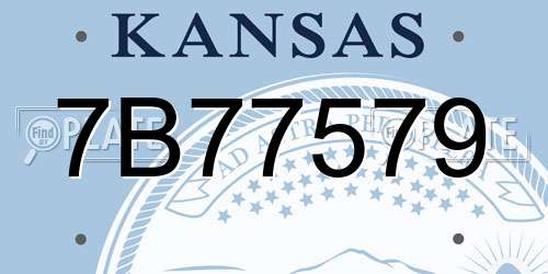 7B77579 Kansas License Plate