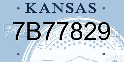 7B77829 Kansas License Plate