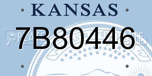 7B80446 Kansas License Plate