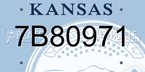 7B80971 Kansas License Plate