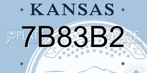 7B83B2 Kansas License Plate