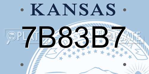 7B83B7 Kansas License Plate