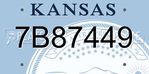 7B87449 Kansas License Plate