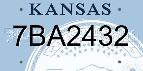 7BA2432 Kansas License Plate