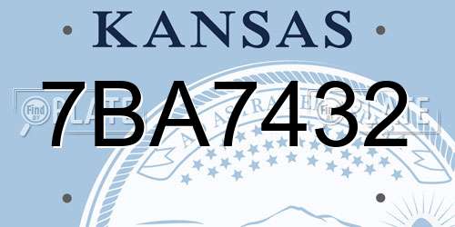 7BA7432 Kansas License Plate