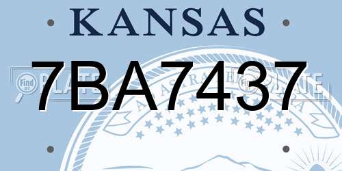 7BA7437 Kansas License Plate