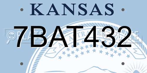 7BAT432 Kansas License Plate