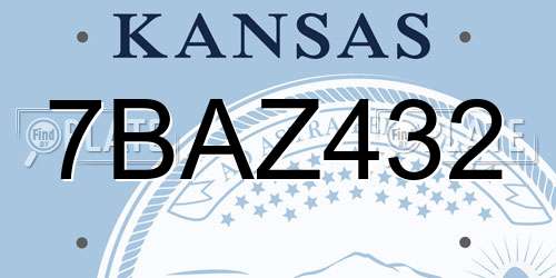 7BAZ432 Kansas License Plate